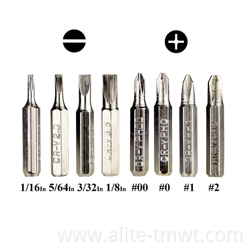 Promotional Gift Slotted Phillips Bit Set Pocket Portable Tool Precision Pen Screwdriver